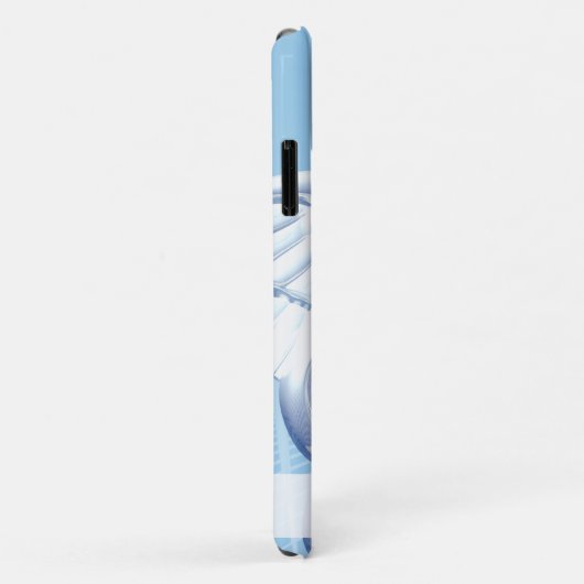 Medical White 3D Caduceus Blue Design Case-Mate iPhone Case (Achterkant/rechts)