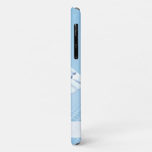 Medical White 3D Caduceus Blue Design Case-Mate iPhone Case (Achterkant/links)