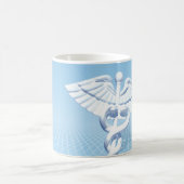 Medical White 3D Caduceus Blue Design Koffiemok (Center)