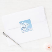 Medical White 3D Caduceus Blue Design Vierkante Sticker (Envelop)