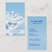 Medical White 3D Caduceus Blue Design Visitekaartje (Voorkant / Achterkant)