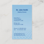 Medical White 3D Caduceus Blue Design Visitekaartje (Achterkant)