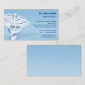 Medical White 3D Caduceus Blue Design Visitekaartje (Voorkant / Achterkant)