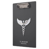 Medical White Clean Gedetailleerde Caduceus Antrac Klembord (Links)