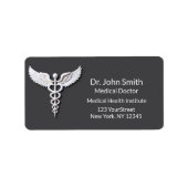 Medical White Clean Gedetailleerde Caduceus Warm g Etiket (Voorkant)