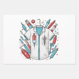Medical Wrapping Paper - Syringe & Vial Art