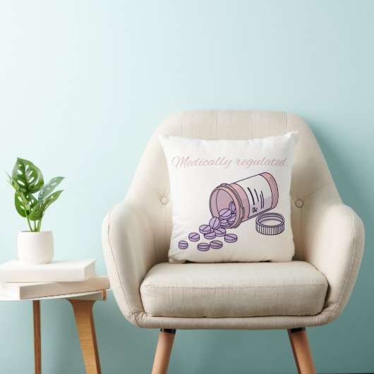 Medically Regulated Cute Pink Pill Bottle Girly Kussen (Stoel)