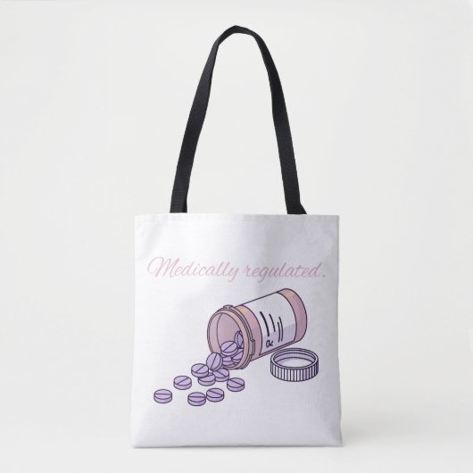 Medically Regulated Cute Pink Pill Bottle Girly Tote Bag (Voorkant)