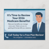 Medicare AEP 2026 Plan Review Postcard Feestdagenkaart (Voorkant)