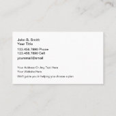 Medicare Insurance Agent Simple Visitekaartje (Achterkant)