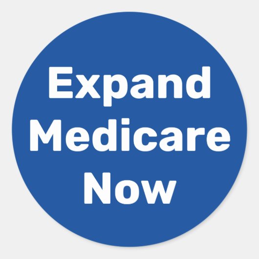 Medicare nu uitbreiden ronde sticker (Voorkant)