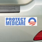 Medicare Obama 2012 beschermen Bumpersticker (Op auto)
