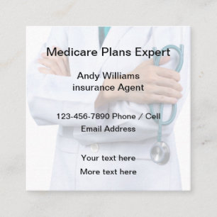Medicare Plans Expert Gezondheidsverzekering Verte Vierkante Visitekaartje