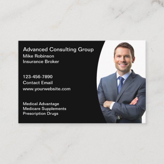 Medicare ziektekostenverzekering consultant foto visitekaartje (Voorkant)