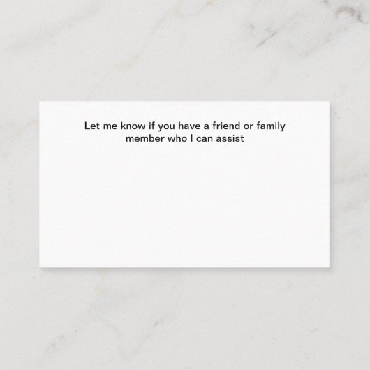 Medicare zorgverzekeraar visitekaartje (Achterkant)