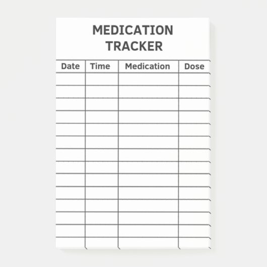 Medicatie Tracker Medical Checklist Post-it Notes (Voorkant)