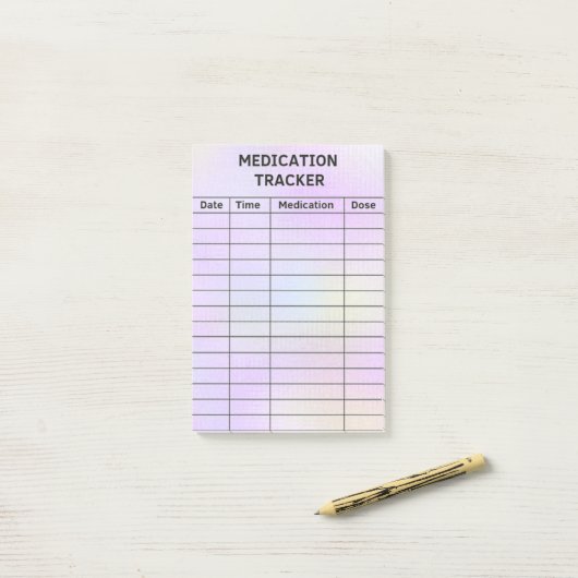 Medicatie Tracker Medical Checklist Post-it Notes (Op bureau)