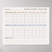 Medicatie Tracker Printable Downloadbaar Poster (Voorkant)
