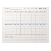 Medicatie Tracker Tearaway Notitieblok (Voorkant)