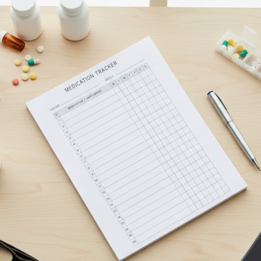 Medicatie Wekelijks Tracker Log Voorschrift Notitieblok