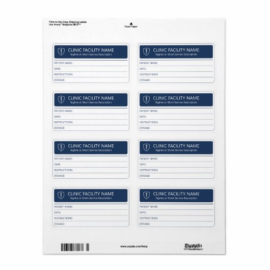 Medication Direction Patient Professional Label (Full Sheet)