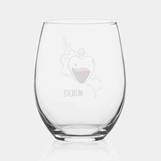 mediceren wijnglas zonder voet (Achterkant)