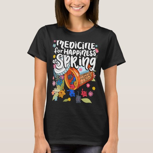 Medicijn Voor Geluk Bij Spring Cat Gummies Eter T-shirt (Voorkant)