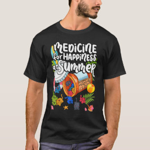 Medicijn Voor Geluk Bij Zomer Kat Gummies Eter T-shirt