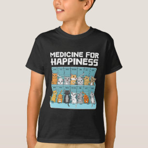 Medicijn voor geluk Katten cadeau voor mannen Vrou T-shirt