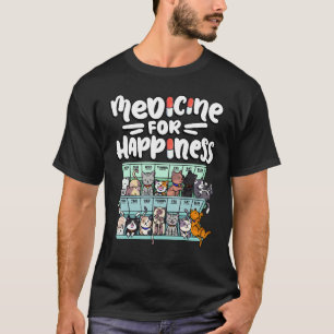 medicijn voor geluks pil doos dieren kattenrassen t-shirt