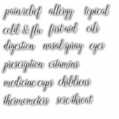 Medicijnkast Organisatie Script Label Sticker (Voorkant)