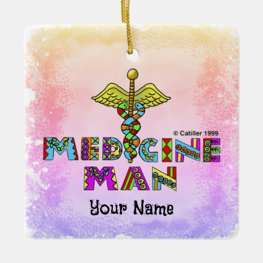 Medicijnman Keramisch Ornament (Voorkant)