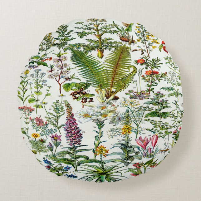 Medicinal Planten Accent Pillow Rond Kussen (Voorkant)