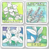Medicinale kruiden Rosemary Sage Jar Label Sticker (Voorkant)