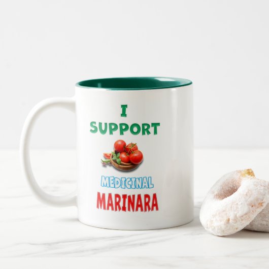 medicinale marinara tweekleurige koffiemok (Met donut)