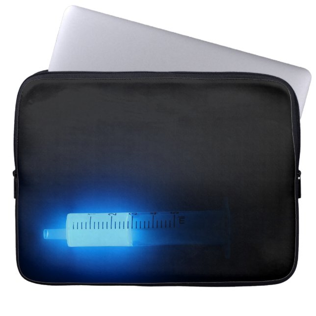 Medicine, blauwe luminescentie. laptop sleeve (Voorkant)