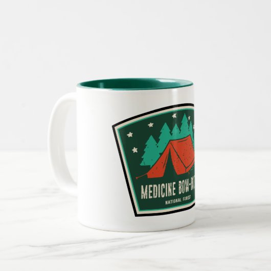 Medicine Bow-Routt National Forest Camping Tweekleurige Koffiemok (Voorkant links)