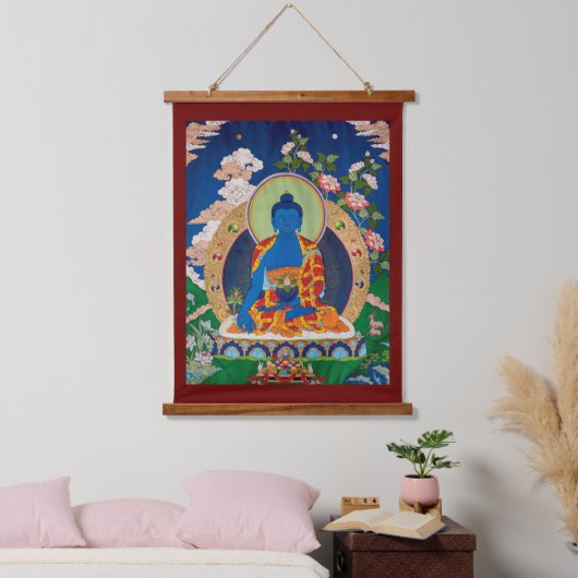 Medicine Buddha Tibetan Buddhist Thangka Art Hangend Wandkleed (Slaapkamer)