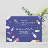 Medicine Capsules Pensioen Party Uitnodiging (Staand voorkant)