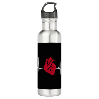 Medicine Doctor Paramedic Nurse Gift Love Cardiogr Waterfles