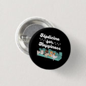 Medicine for Happiness Pillbox Dieren Hondenrassen Ronde Button 3,2 Cm (Voorkant /achterkant)