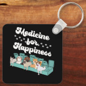 Medicine for Happiness Pillbox Dieren Hondenrassen Sleutelhanger (Achterkant)