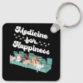 Medicine for Happiness Pillbox Dieren Hondenrassen Sleutelhanger (Achterkant)