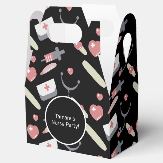 Medicine Graduation Party Nurse Practioner Pattern Bedankdoosjes (Geopend)