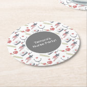 Medicine Graduation Party Nurse Practioner Pattern Ronde Kartonnen Onderzetter (Gebogen)