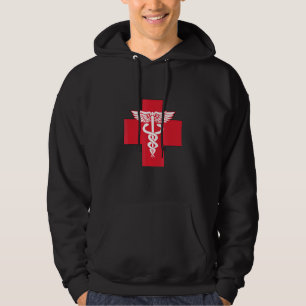 Medicine Health Care Red Cross Caduceus Hoodie
