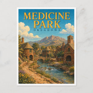 Medicine Park Oklahoma Cobblestone Village GeoSaga Briefkaart