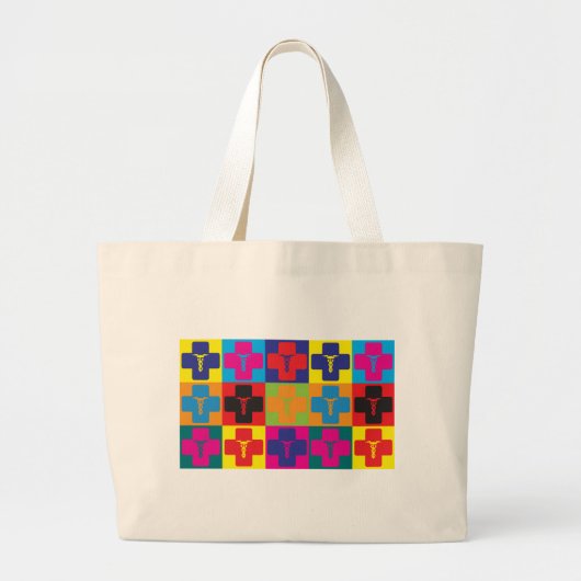 Medicine Pop Art Grote Tote Bag (Voorkant)