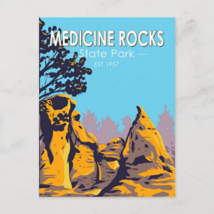 Medicine Rocks State Park Montana  Briefkaart