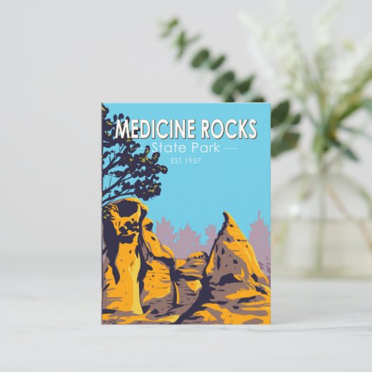 Medicine Rocks State Park Montana Briefkaart (Staand voorkant)